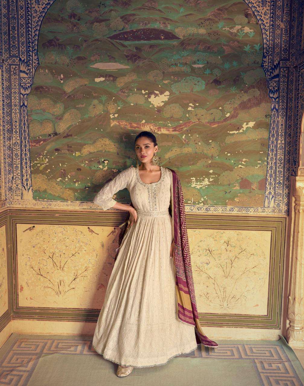 sayuri designer presents rubina readymade classic gown catalog wholesaler and exporter in surat