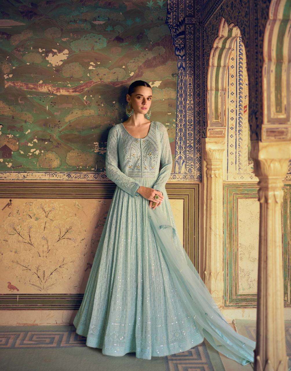 sayuri designer presents rubina readymade classic gown catalog wholesaler and exporter in surat