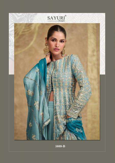 sayuri designer presents sawaria gold georgette readymade classic indo western dress catalog wholesaler and exporter in surat