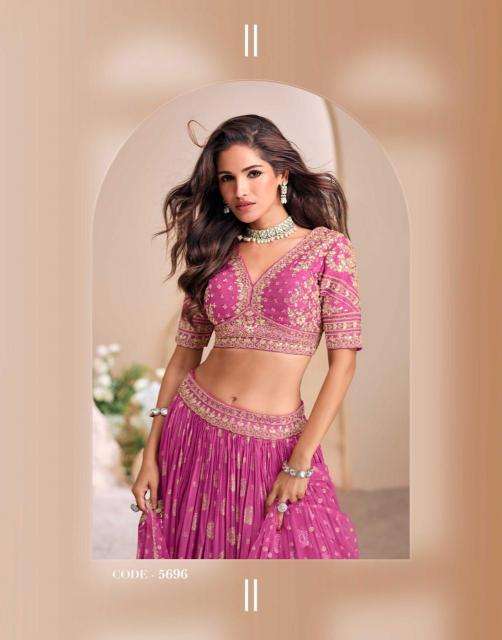 sayuri designer presents sawaymvar viscose jacquard silk full stitch wedding special lehenga catalog wholesaler and exporter in surat