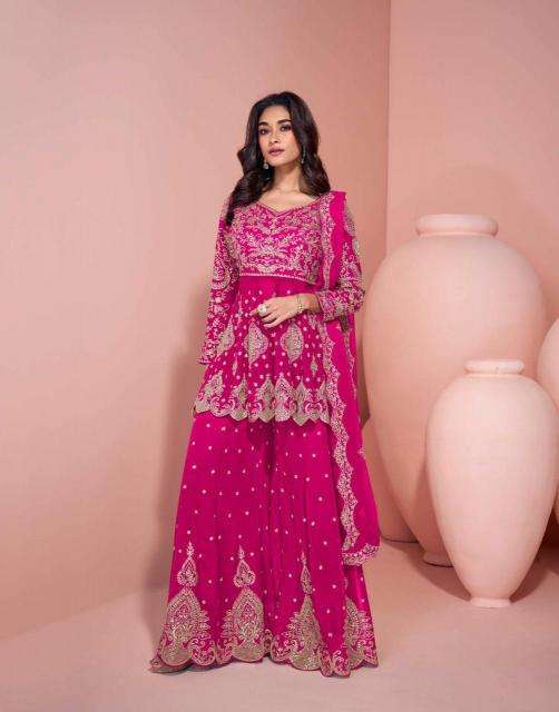 sayuri designer presents veera fully stitch georgette traditional plazzo salwar suit for festivals catalog wholesaler and exporter in surat