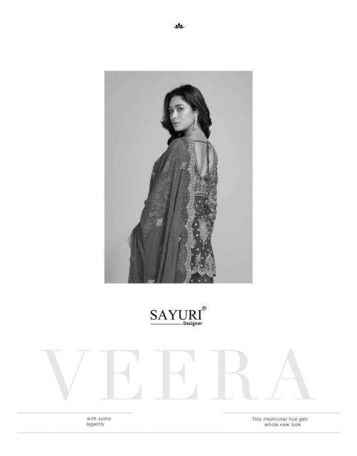sayuri designer presents veera fully stitch georgette traditional plazzo salwar suit for festivals catalog wholesaler and exporter in surat