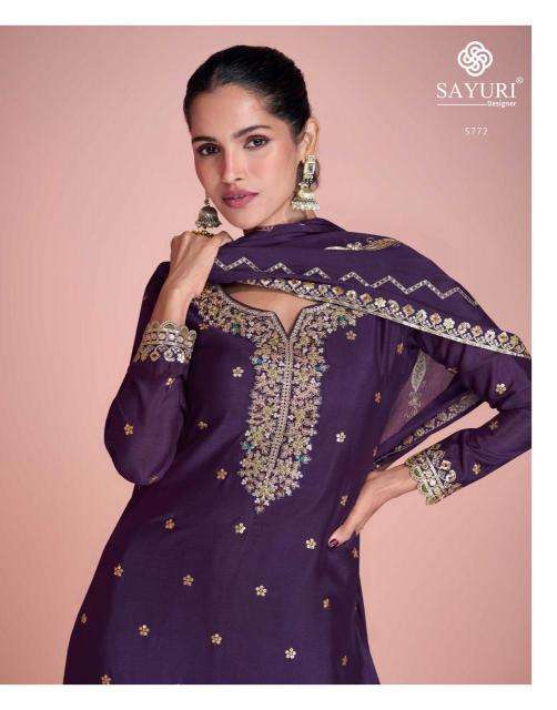 sayuri designer presents zoha chinon silk full stitch traditional plazzo suit perfect for festivals catalog wholesaler and exporter 