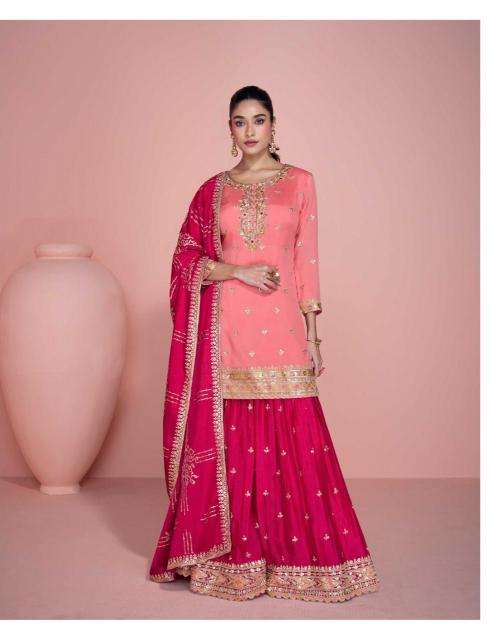 sayuri designer presents zoha chinon silk full stitch traditional plazzo suit perfect for festivals catalog wholesaler and exporter 