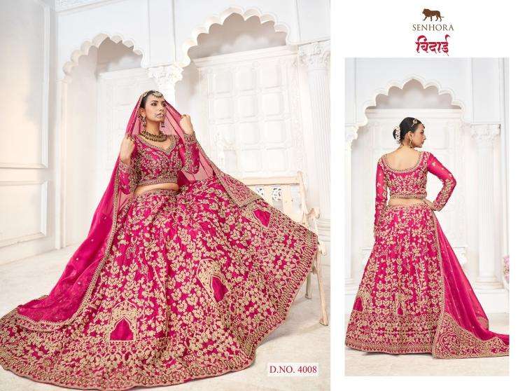 senhora presents bidai jimmy choo semi stitch lehenga unstitch blouse engagement lehenga for bride catalog wholesaler and exporter in surat