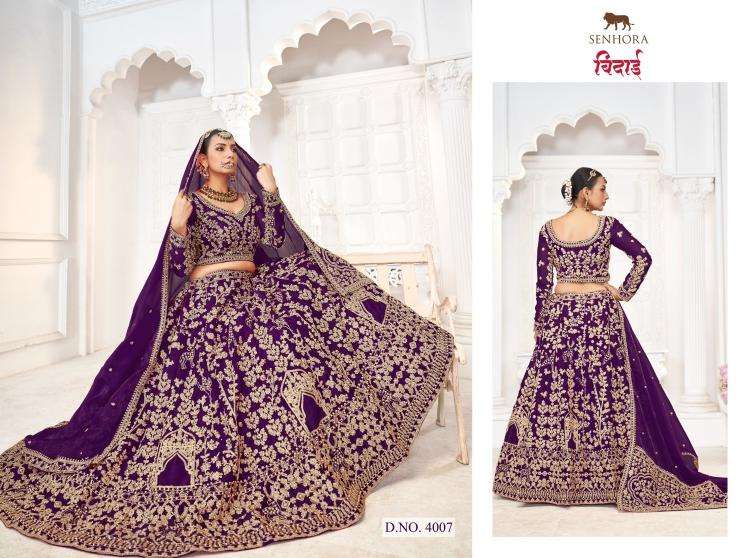 senhora presents bidai jimmy choo semi stitch lehenga unstitch blouse engagement lehenga for bride catalog wholesaler and exporter in surat