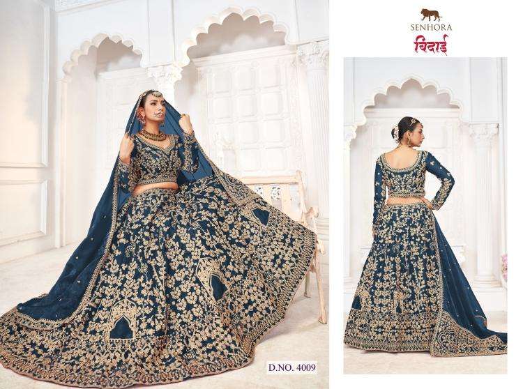 senhora presents bidai jimmy choo semi stitch lehenga unstitch blouse engagement lehenga for bride catalog wholesaler and exporter in surat