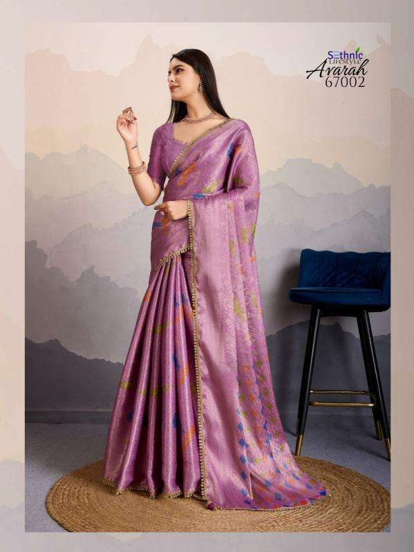sethnic lifestyle presents avarah brocade silk stylish party wear saree catalog wholesaler and exporter 