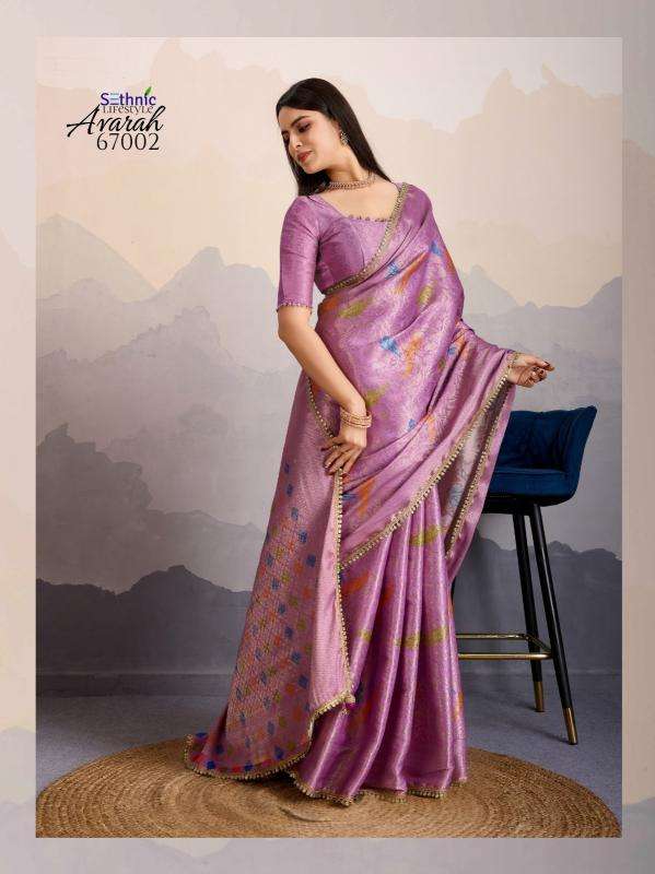 sethnic lifestyle presents avarah brocade silk stylish party wear saree catalog wholesaler and exporter 