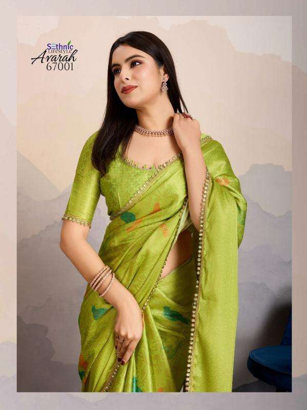 sethnic lifestyle presents avarah brocade silk stylish party wear saree catalog wholesaler and exporter 