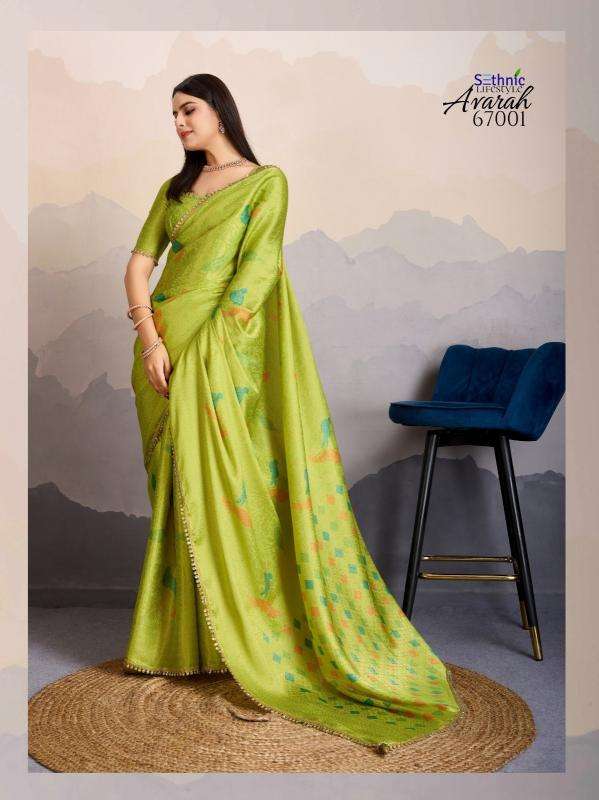 sethnic lifestyle presents avarah brocade silk stylish party wear saree catalog wholesaler and exporter 