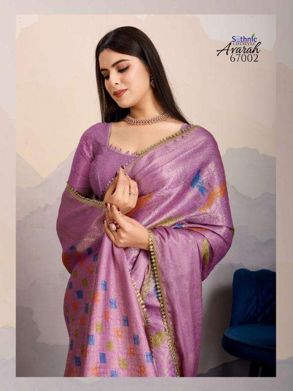 sethnic lifestyle presents avarah brocade silk stylish party wear saree catalog wholesaler and exporter 