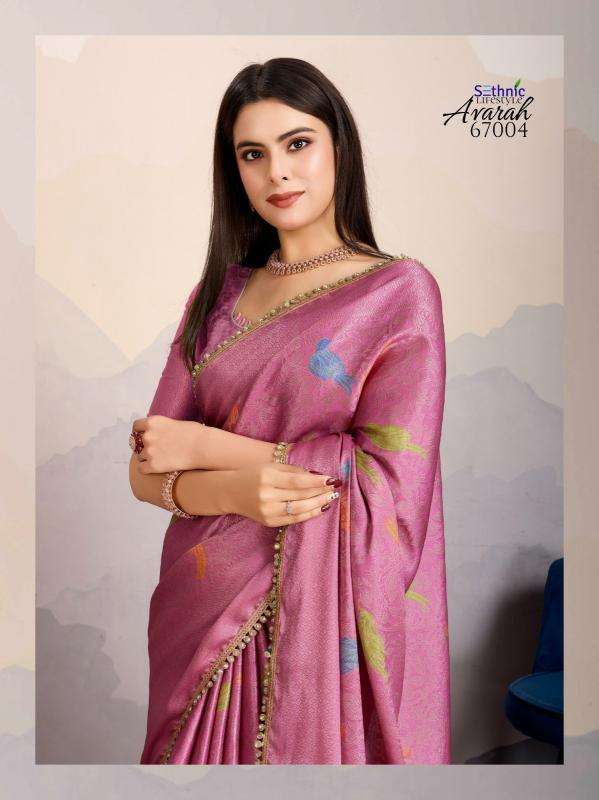sethnic lifestyle presents avarah brocade silk stylish party wear saree catalog wholesaler and exporter 