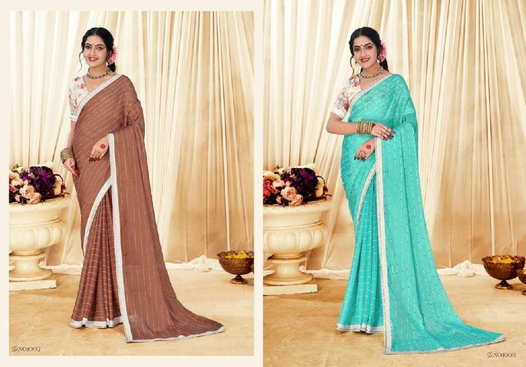 Shubh Shree Presents Suwakya Satin Chiffon Beautiful Saree Catalog Wholesaler And Exporter In Surat