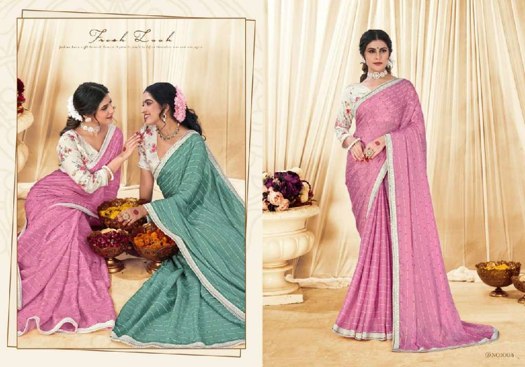 Shubh Shree Presents Suwakya Satin Chiffon Beautiful Saree Catalog Wholesaler And Exporter In Surat