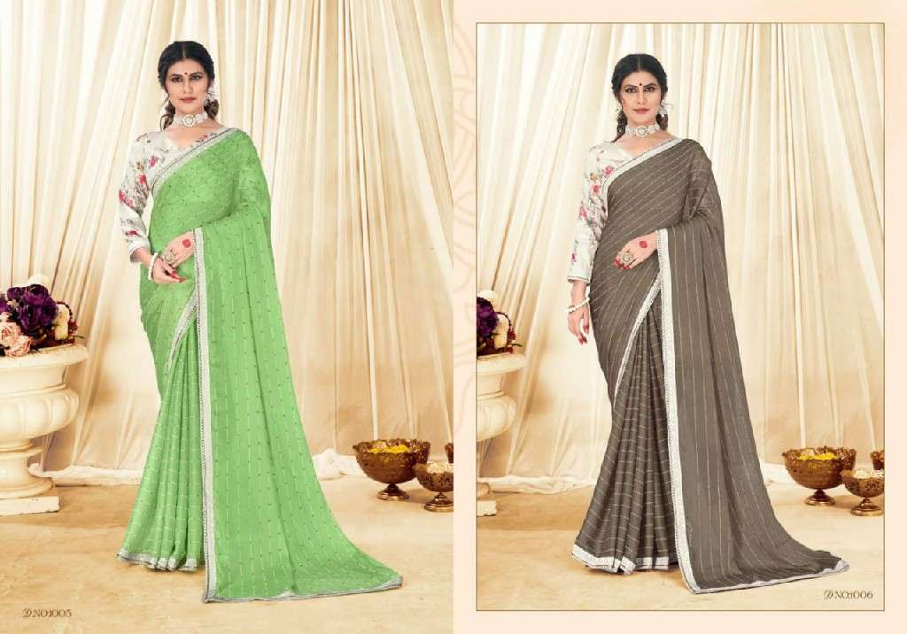 Shubh Shree Presents Suwakya Satin Chiffon Beautiful Saree Catalog Wholesaler And Exporter In Surat