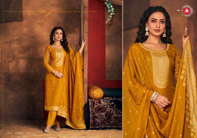 triple a presents ria vol-3 muslin lakhnavi jacquard classic dress material catalog wholesaler and exporter 