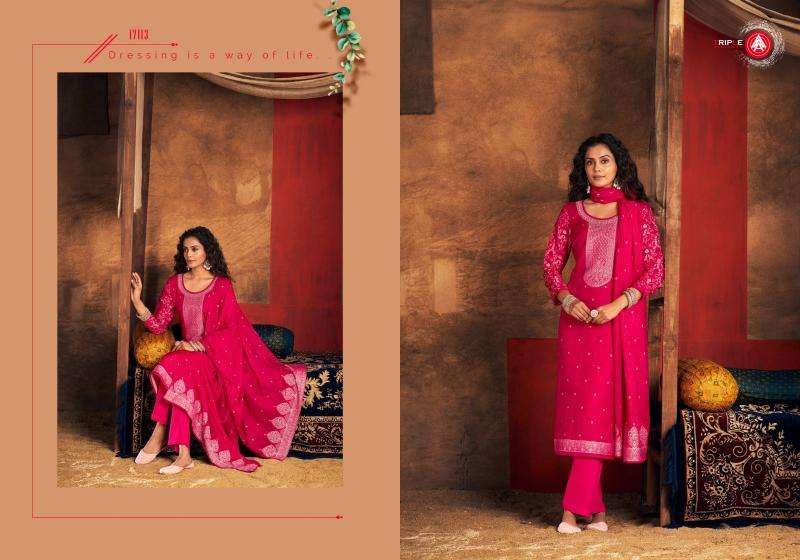 triple a presents ria vol-3 muslin lakhnavi jacquard classic dress material catalog wholesaler and exporter 