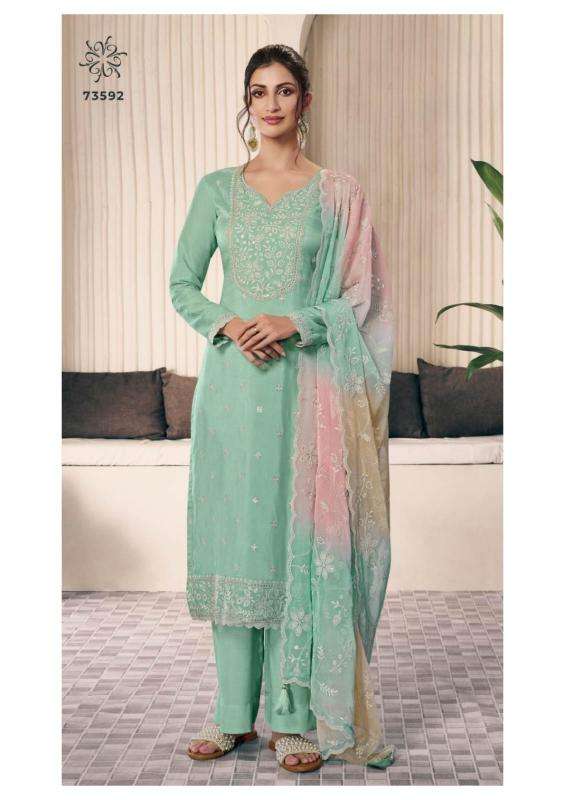 vinay presents kuleesh ombre moonga silk party wear dress material catalog wholesaler and exporter 