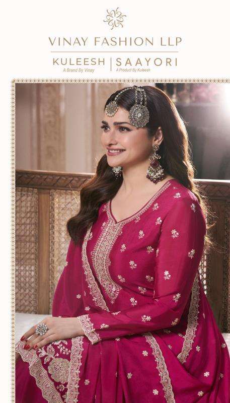VINAY PRESENTS KULEESH SAAYORI FANCY UNSTITCHED SUITS CATALOG WHOLESALER AND EXPORTER IN SURAT