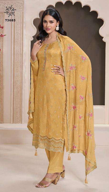 vinay presents kuleesh zarkan moonga silk party wear salwar suita catalog wholesaler and exporter 