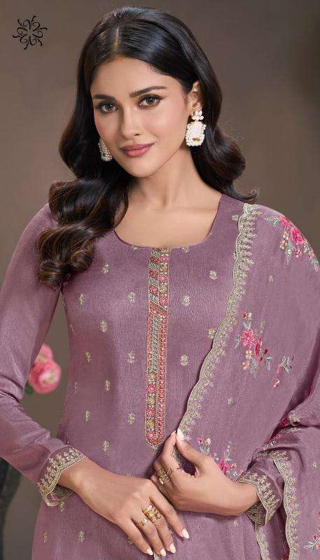 vinay presents kuleesh zarkan moonga silk party wear salwar suita catalog wholesaler and exporter 