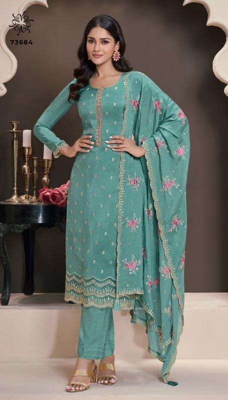 vinay presents kuleesh zarkan moonga silk party wear salwar suita catalog wholesaler and exporter 