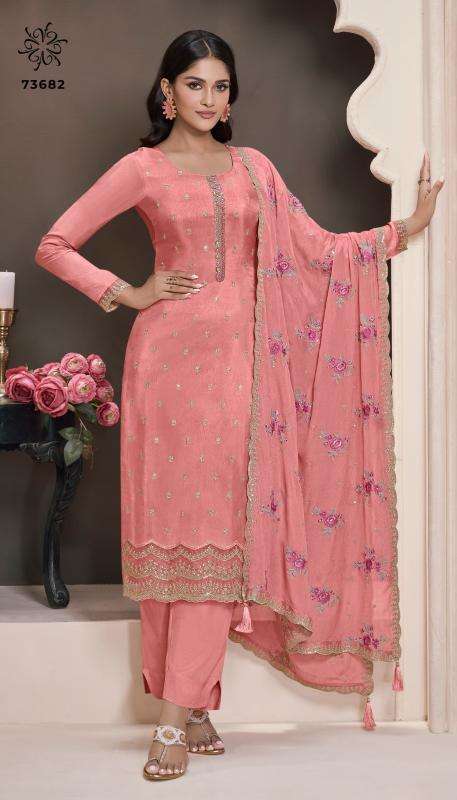 vinay presents kuleesh zarkan moonga silk party wear salwar suita catalog wholesaler and exporter 