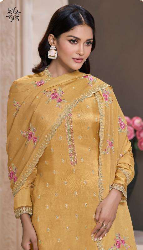 vinay presents kuleesh zarkan moonga silk party wear salwar suita catalog wholesaler and exporter 