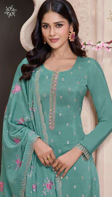 vinay presents kuleesh zarkan moonga silk party wear salwar suita catalog wholesaler and exporter 
