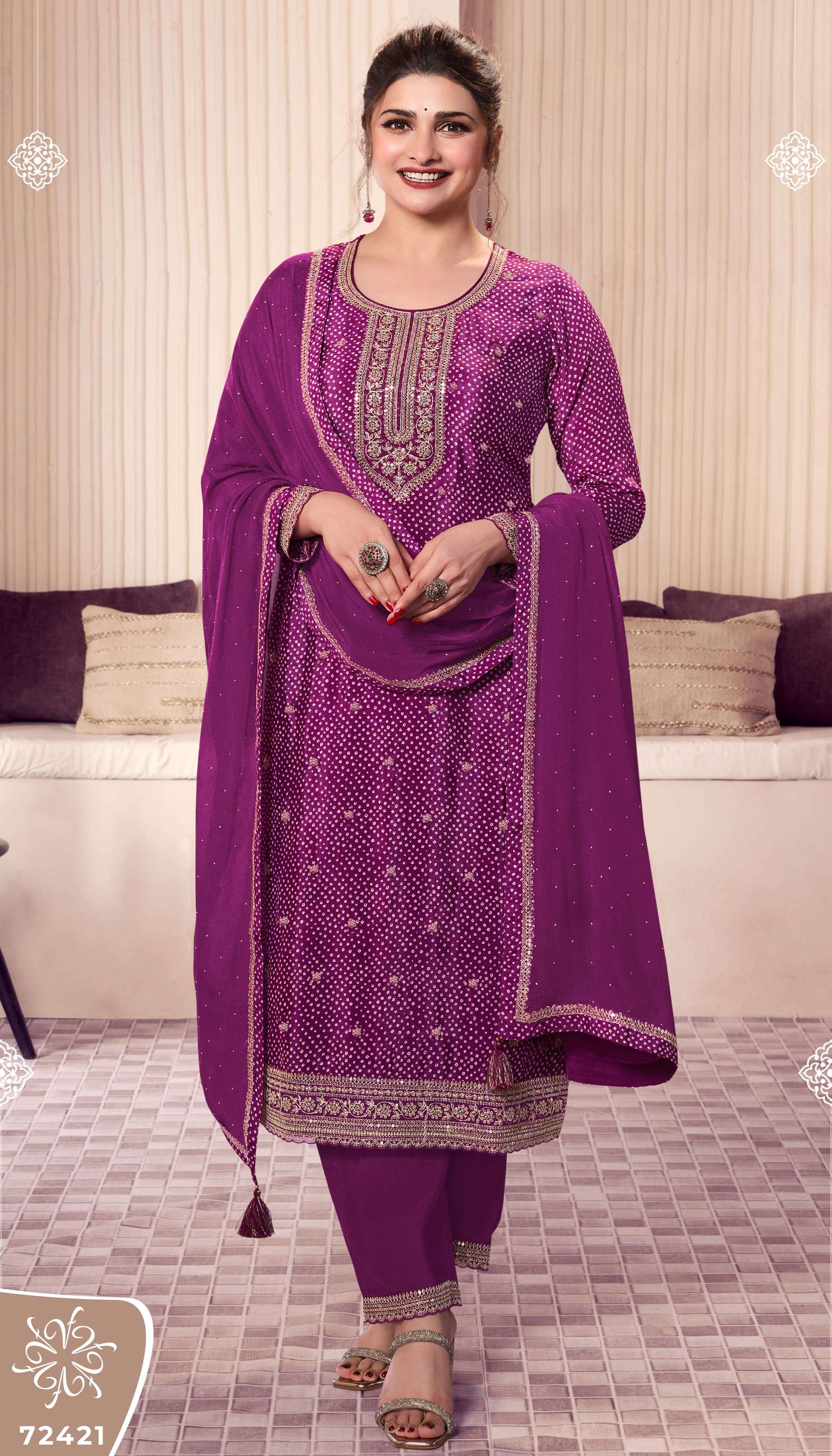 VINAY PRESENTS PAHAL VOL-4 FANCY CHINON SILK SALWAR SUITS CATALOG WHOLESALER AND EXPORTER IN SURAT