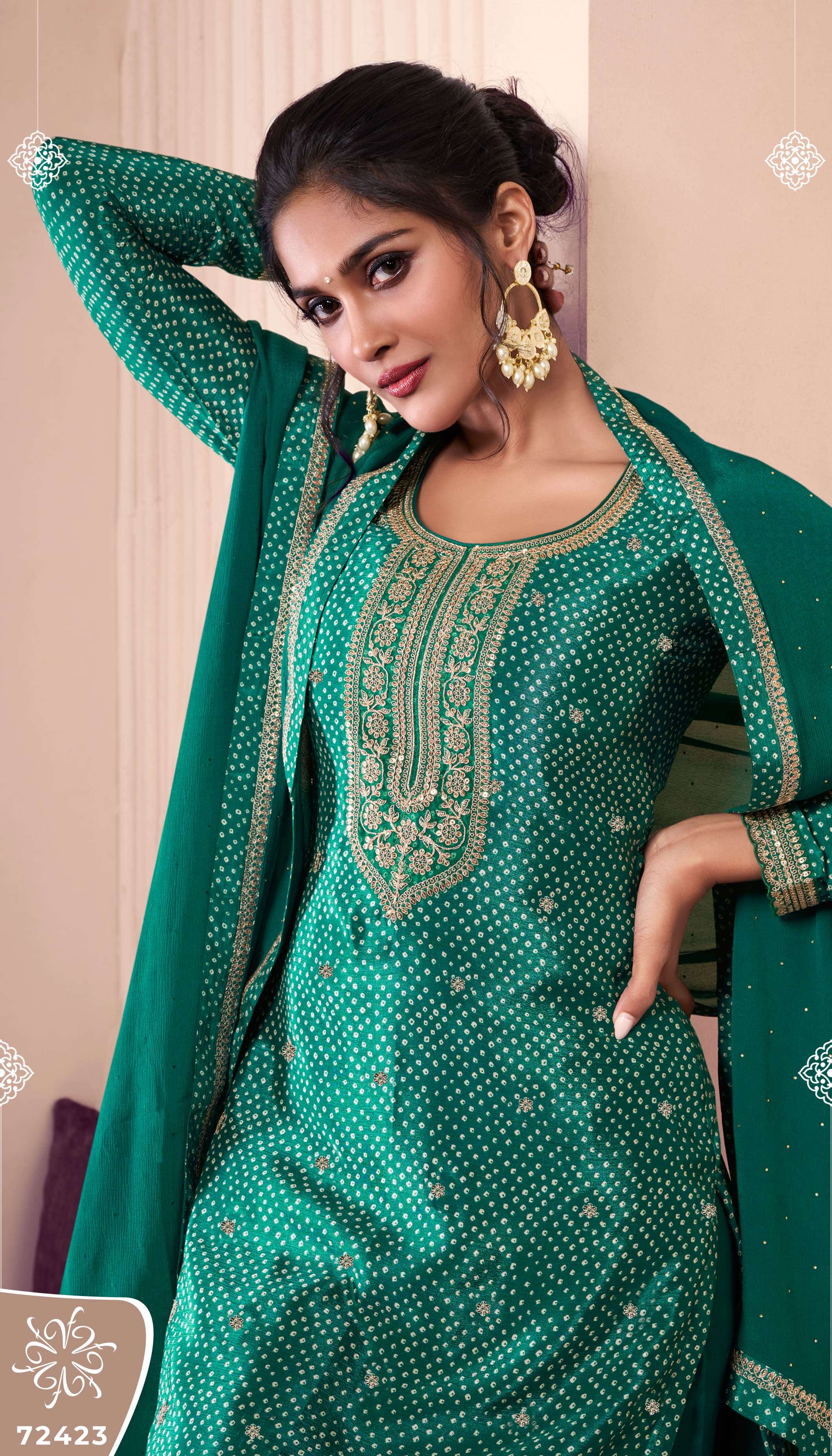 VINAY PRESENTS PAHAL VOL-4 FANCY CHINON SILK SALWAR SUITS CATALOG WHOLESALER AND EXPORTER IN SURAT