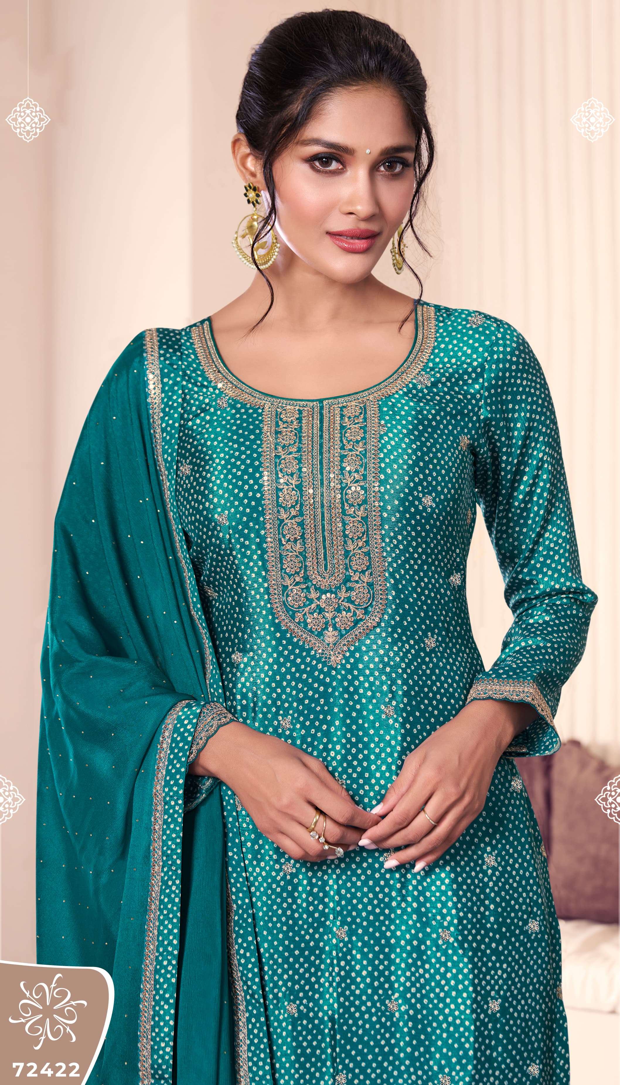 VINAY PRESENTS PAHAL VOL-4 FANCY CHINON SILK SALWAR SUITS CATALOG WHOLESALER AND EXPORTER IN SURAT