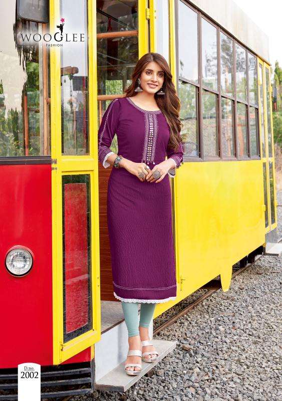 Wooglee Presents Ananya Rayon Readymade Classic Long Kurtis Catalog Wholesaler And Exporter 