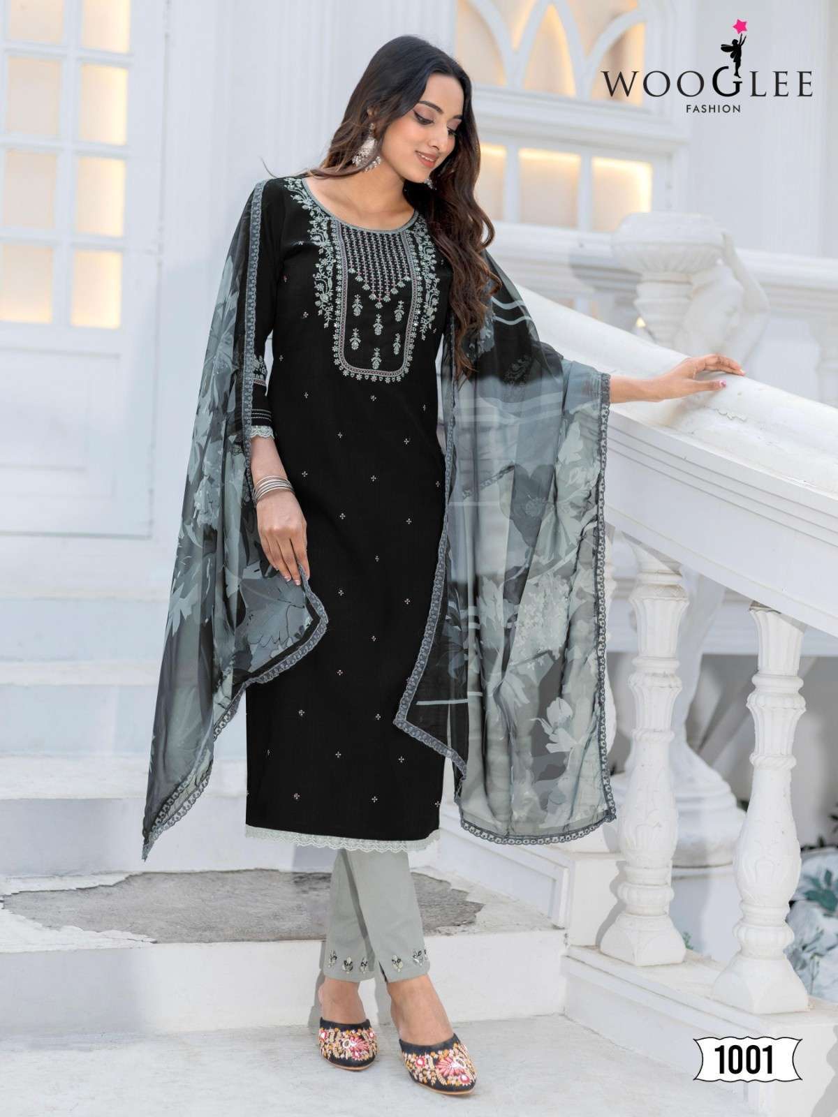 wooglee presents nirvee 1001-1004 modal readymade classic 3pcs dress catalog wholesaler and exporter 