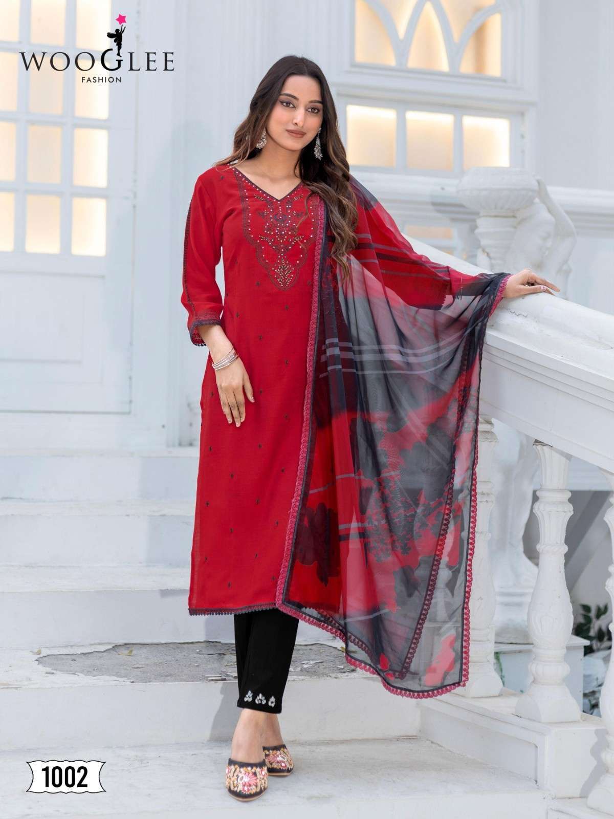 wooglee presents nirvee 1001-1004 modal readymade classic 3pcs dress catalog wholesaler and exporter 