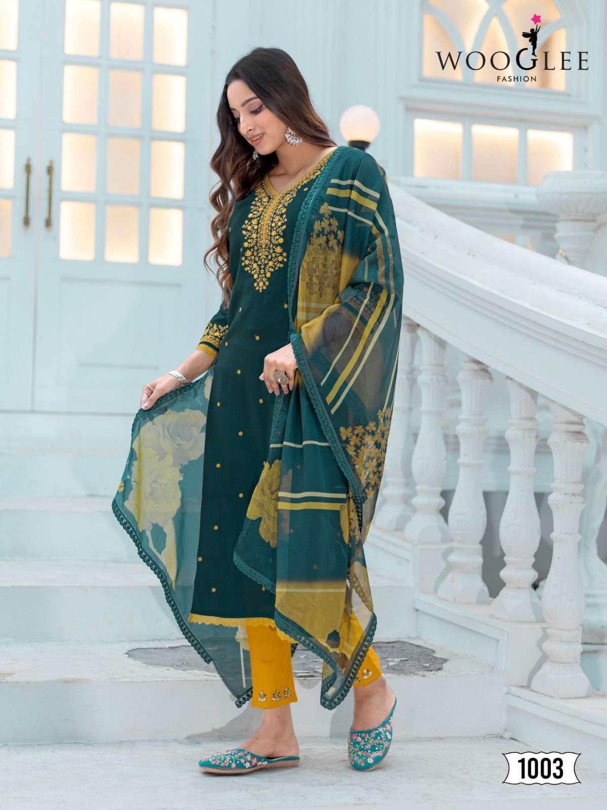 wooglee presents nirvee 1001-1004 modal readymade classic 3pcs dress catalog wholesaler and exporter 