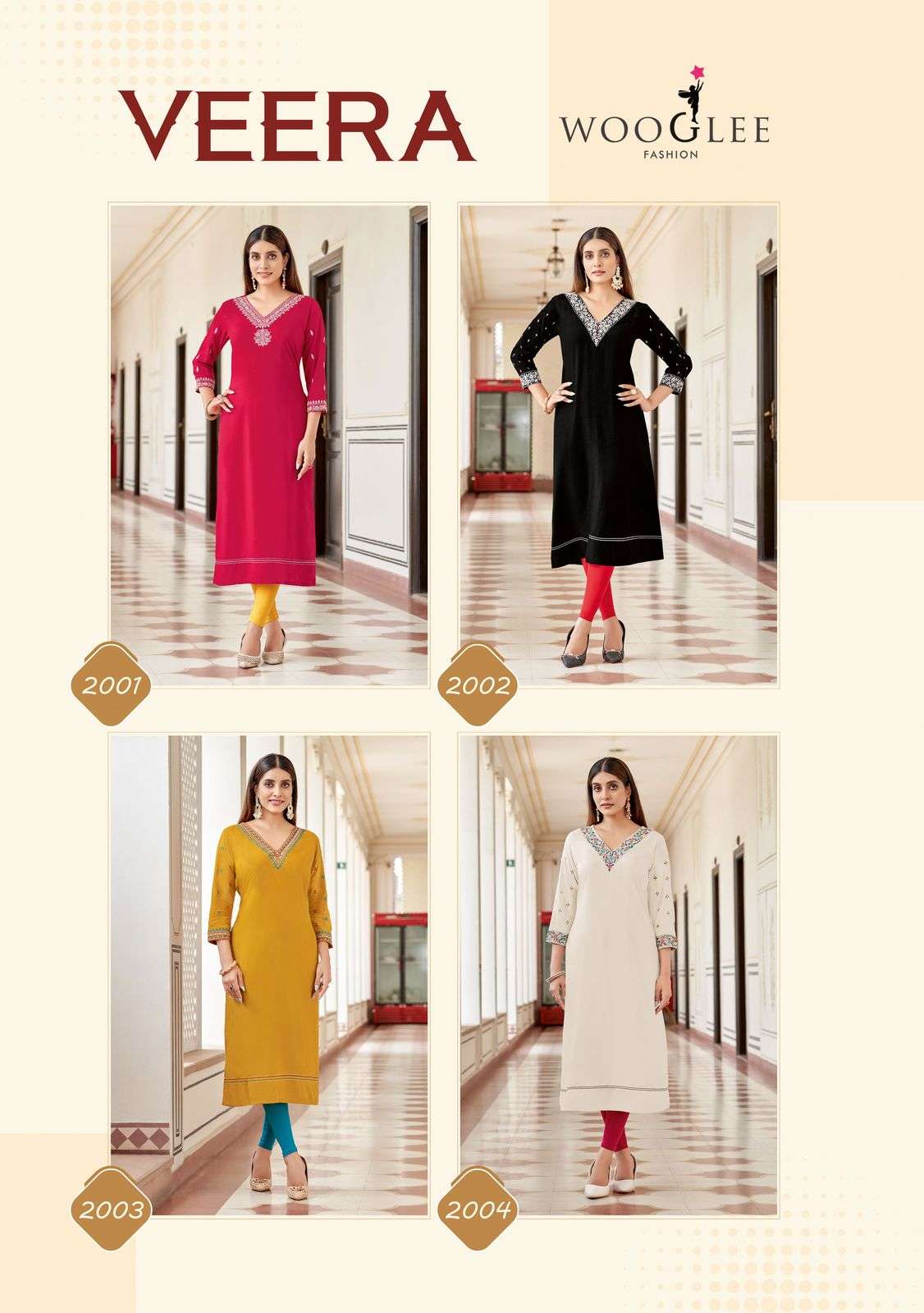 wooglee presents veera rayon readymade womens indian kurtis catalog wholesaler and exporter in surat