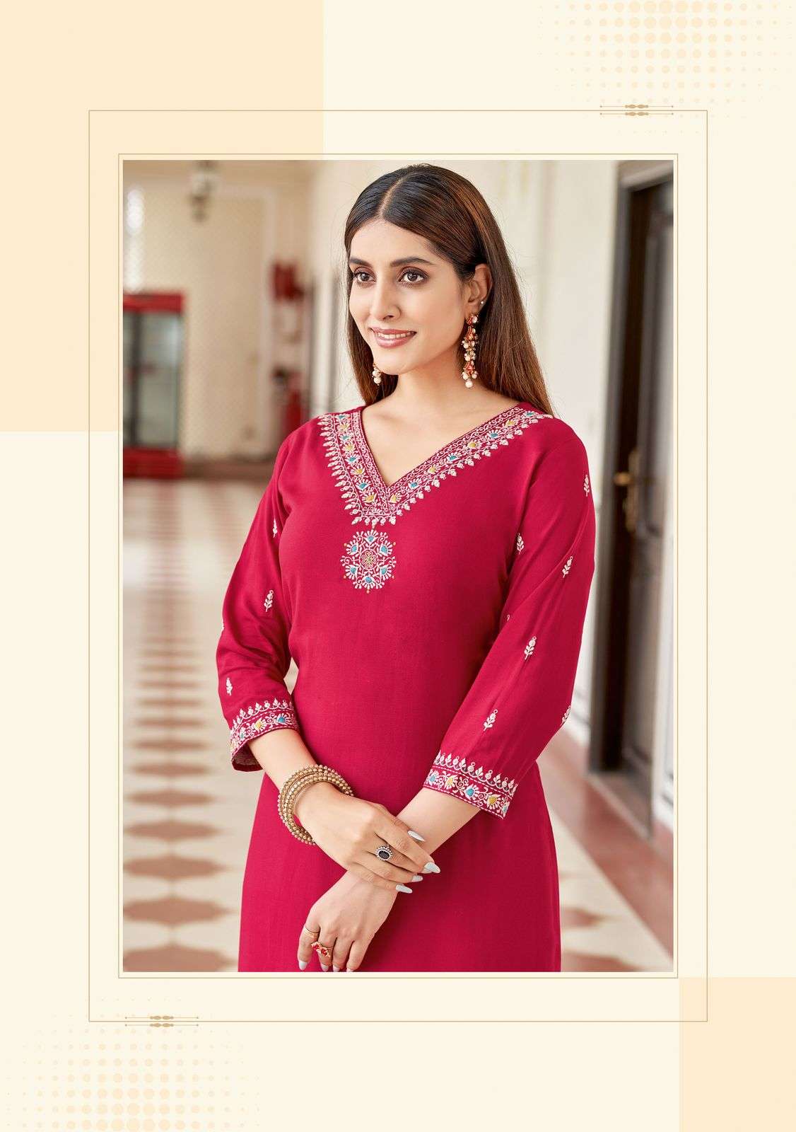 wooglee presents veera rayon readymade womens indian kurtis catalog wholesaler and exporter in surat