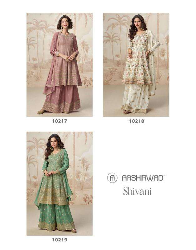 aashirwad presents shivani creation readymade georgette shop trendy plazzo dress catalog