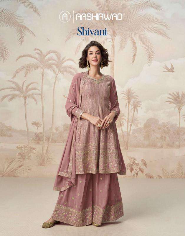aashirwad presents shivani creation readymade georgette shop trendy plazzo dress catalog