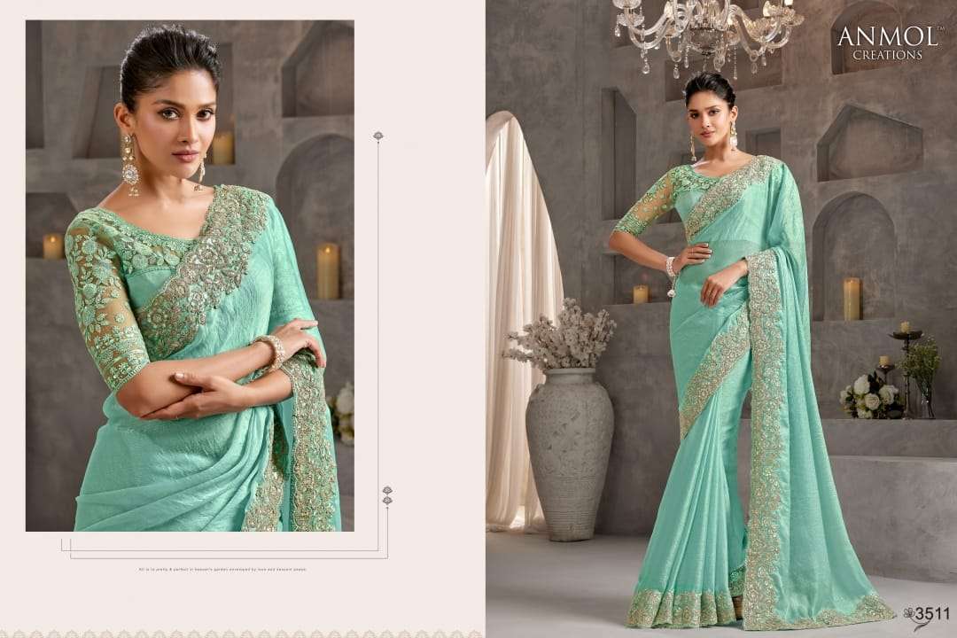ANMOL PRESENTS SHAEDS VOL-9 FANCY PARTY WEAR LOOK SAREES CATALOG WHOLESALER AND EXPORTER  