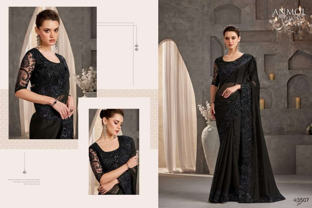 ANMOL PRESENTS SHAEDS VOL-9 FANCY PARTY WEAR LOOK SAREES CATALOG WHOLESALER AND EXPORTER  