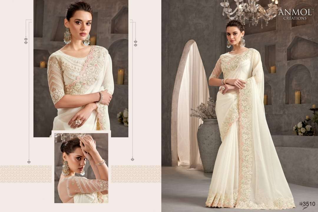 ANMOL PRESENTS SHAEDS VOL-9 FANCY PARTY WEAR LOOK SAREES CATALOG WHOLESALER AND EXPORTER  