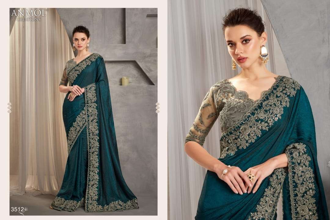 ANMOL PRESENTS SHAEDS VOL-9 FANCY PARTY WEAR LOOK SAREES CATALOG WHOLESALER AND EXPORTER  