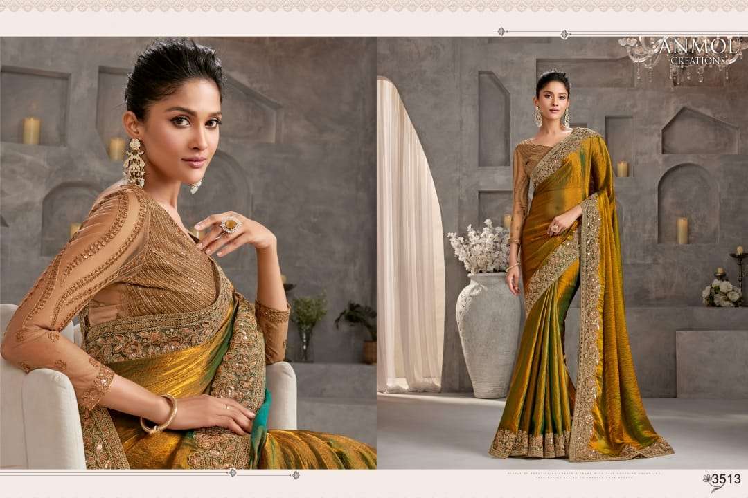ANMOL PRESENTS SHAEDS VOL-9 FANCY PARTY WEAR LOOK SAREES CATALOG WHOLESALER AND EXPORTER  