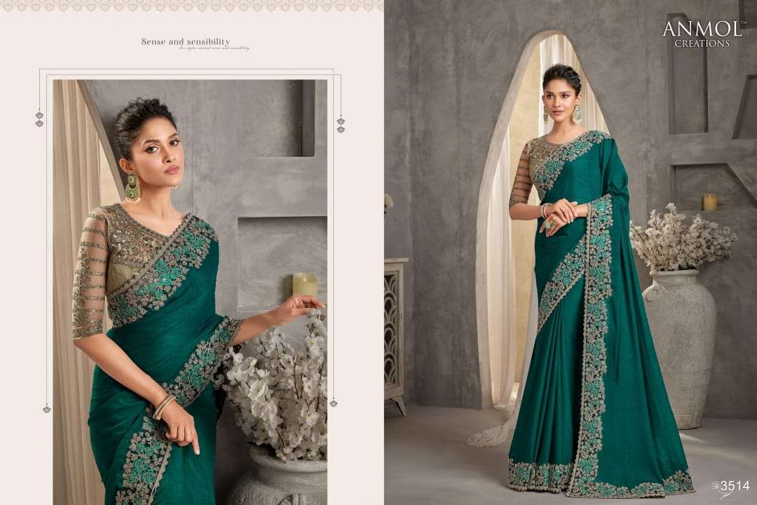 ANMOL PRESENTS SHAEDS VOL-9 FANCY PARTY WEAR LOOK SAREES CATALOG WHOLESALER AND EXPORTER  