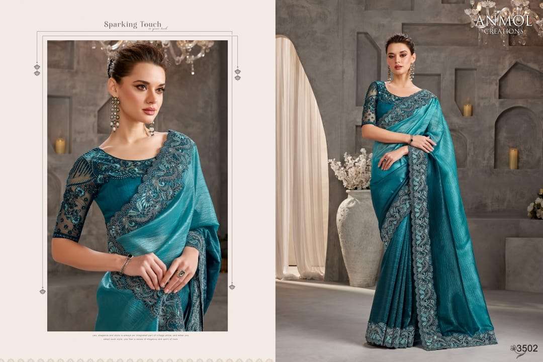 ANMOL PRESENTS SHAEDS VOL-9 FANCY PARTY WEAR LOOK SAREES CATALOG WHOLESALER AND EXPORTER  
