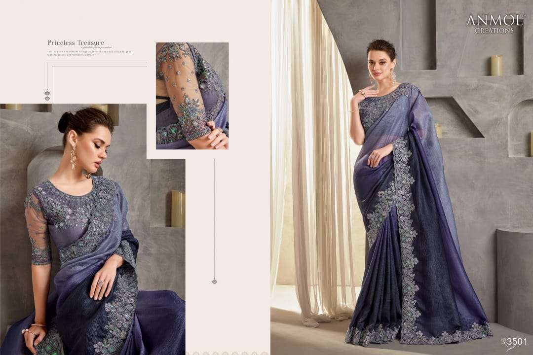 ANMOL PRESENTS SHAEDS VOL-9 FANCY PARTY WEAR LOOK SAREES CATALOG WHOLESALER AND EXPORTER  