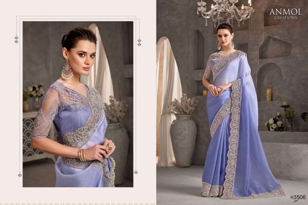ANMOL PRESENTS SHAEDS VOL-9 FANCY PARTY WEAR LOOK SAREES CATALOG WHOLESALER AND EXPORTER  